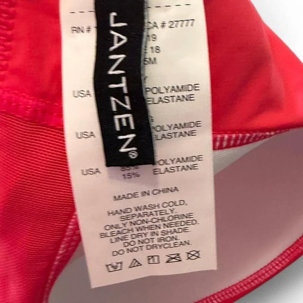 Jantzen Red‎ Tummy Control One Piece Swimsuit, Women's Size 18